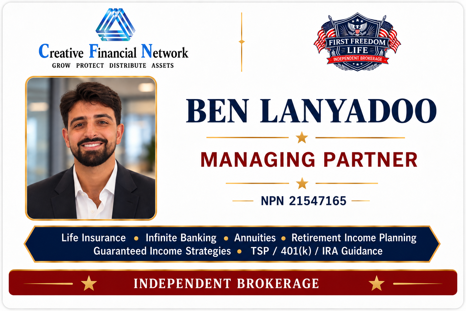 Ben Lanyadoo, Managing Partner at First Freedom Life