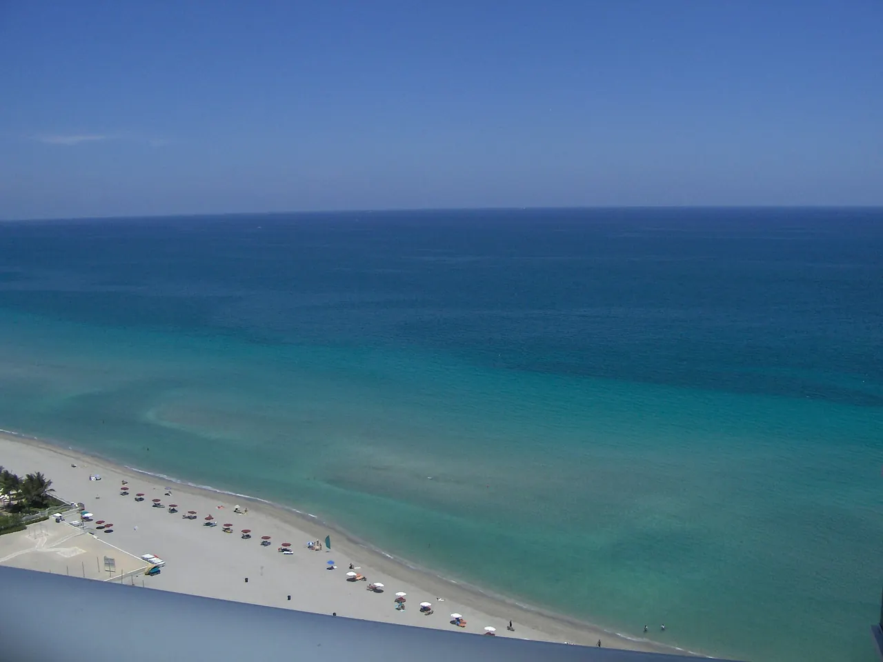 Hallandale Beach shoreline viewed from a beachfront building.