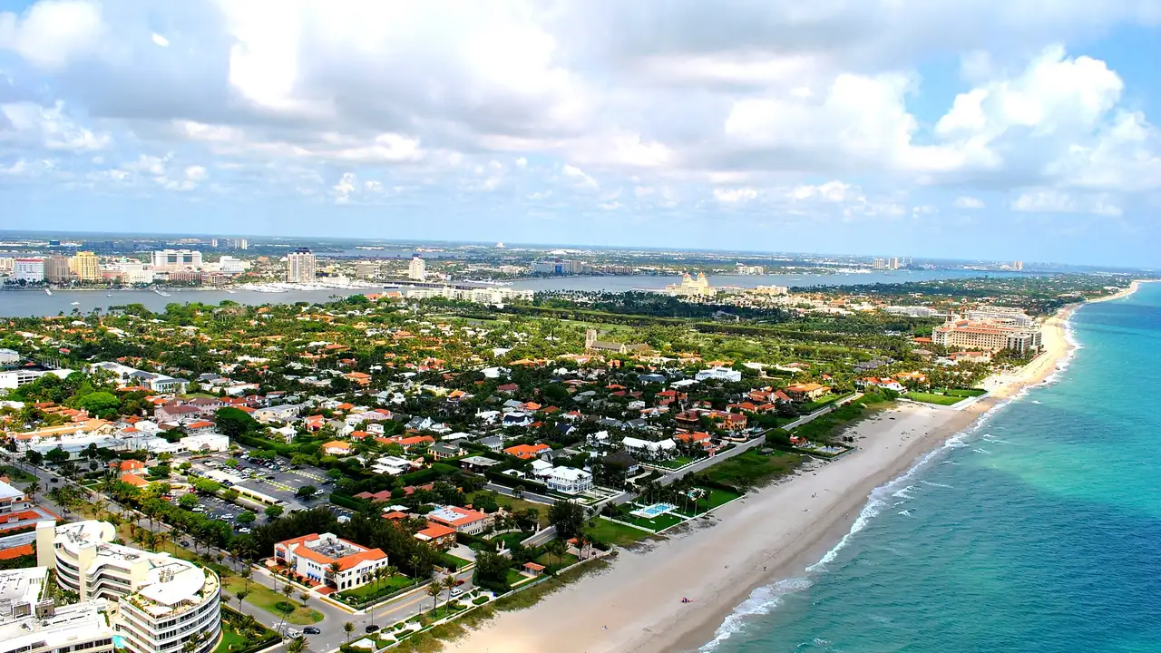 Aerial view of the Town of Palm Beach.