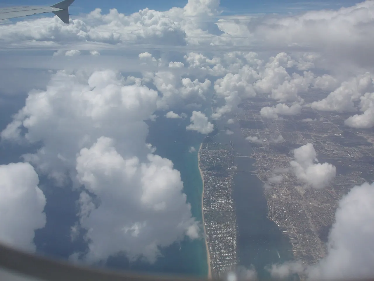 Aerial view over West Palm Beach and the Intracoastal Waterway.